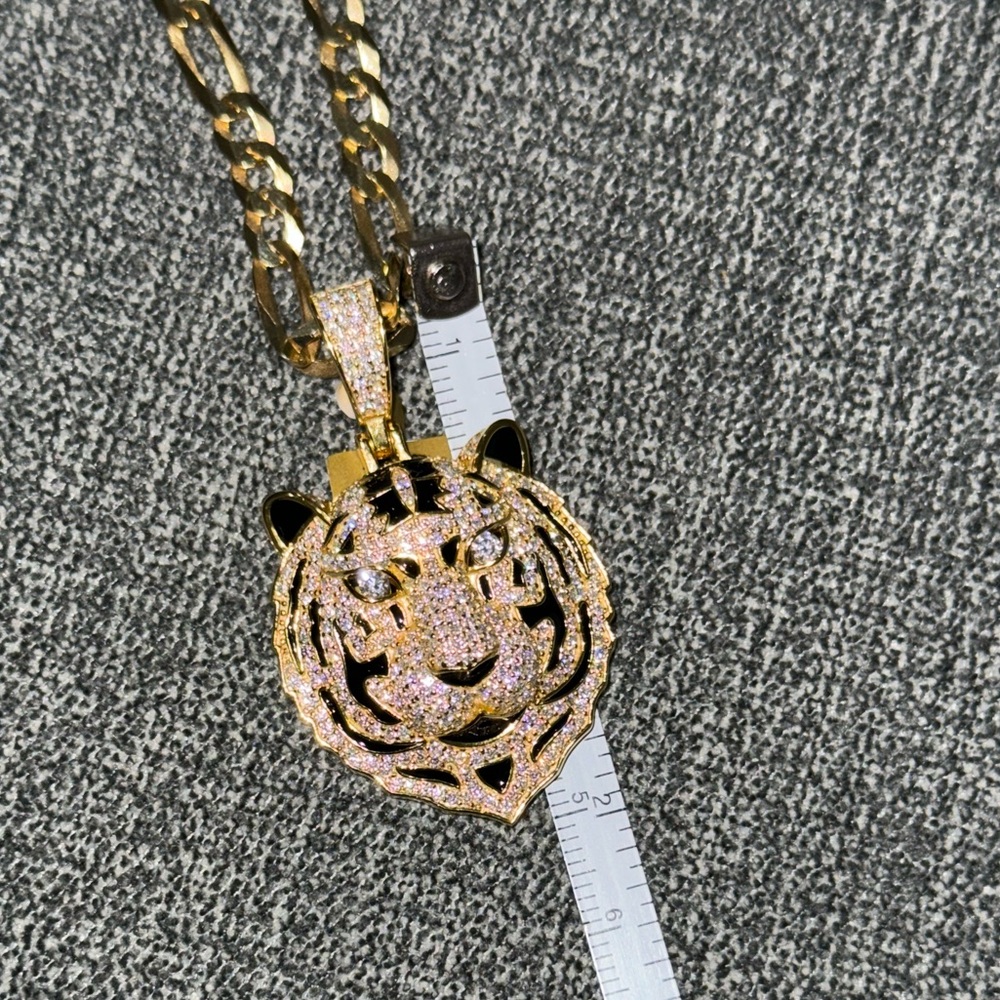 4 cttw VVS GRA Certified Lion Diamond Pendant, Custom made Moissanite Men Charm - Picture 3 of 8